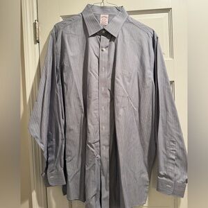 Brooks Brothers Traditional Blue Pinstripe Dress Shirt